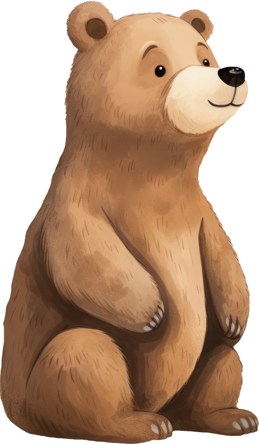 Cute bear watercolor illustration